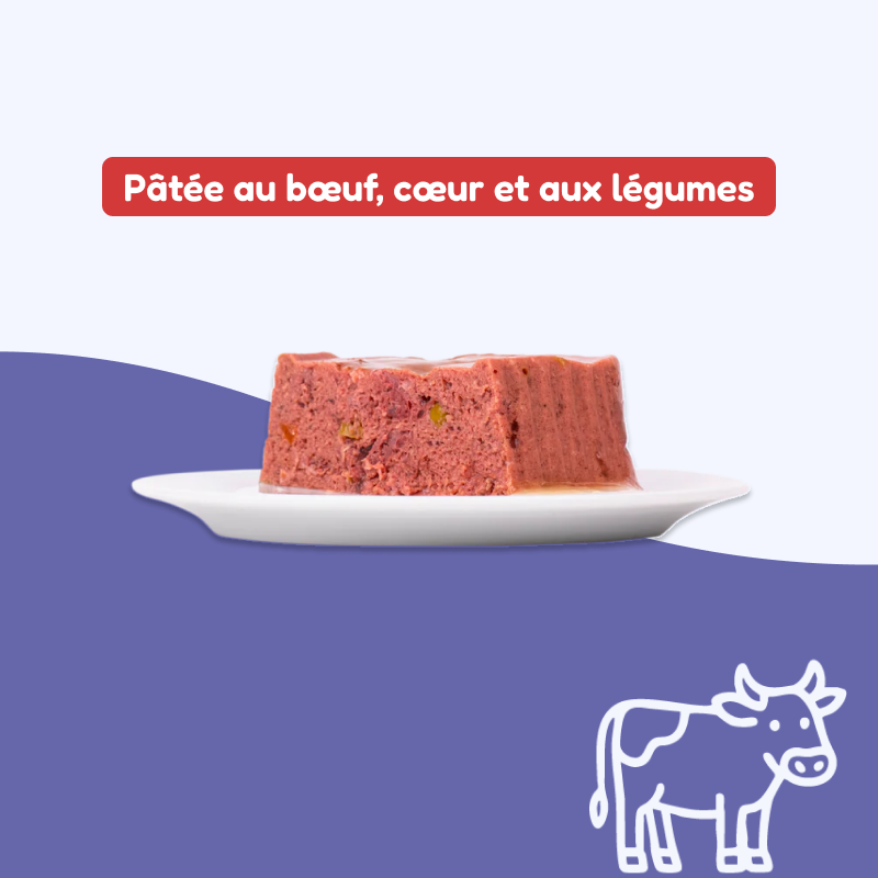 Pâtées au bœuf, cœur et aux légumes (chien adulte)
