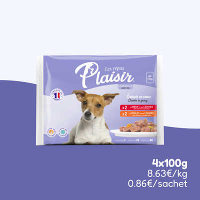 Pack découverte - émincés bœuf et poulet (chien adulte)