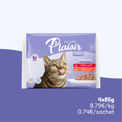 Pack découverte - émincés poulet et bœuf (chat stérilisé)