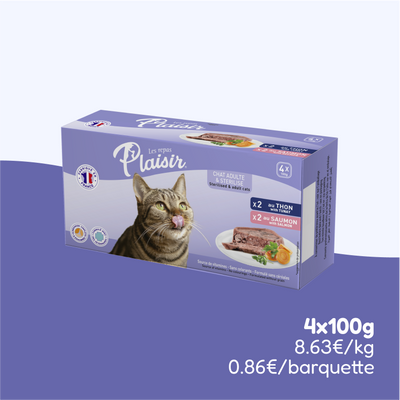 Pack découverte - pâtées au thon et au saumon (chat stérilisé)