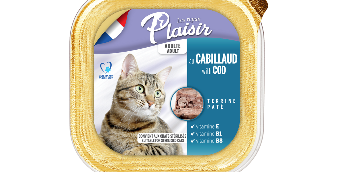 Pâté pour chat stérilisé au cabillaud 100g - LES REPAS PLAISIR