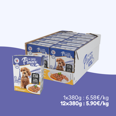 Casseroles de volaille, avec riz et carottes (chien adulte)