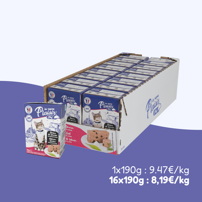 Terrines de saumon, avec épinards et crème (chat stérilisé)