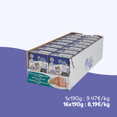 Terrines cabillaud et colin, avec crevettes (chat stérilisé)