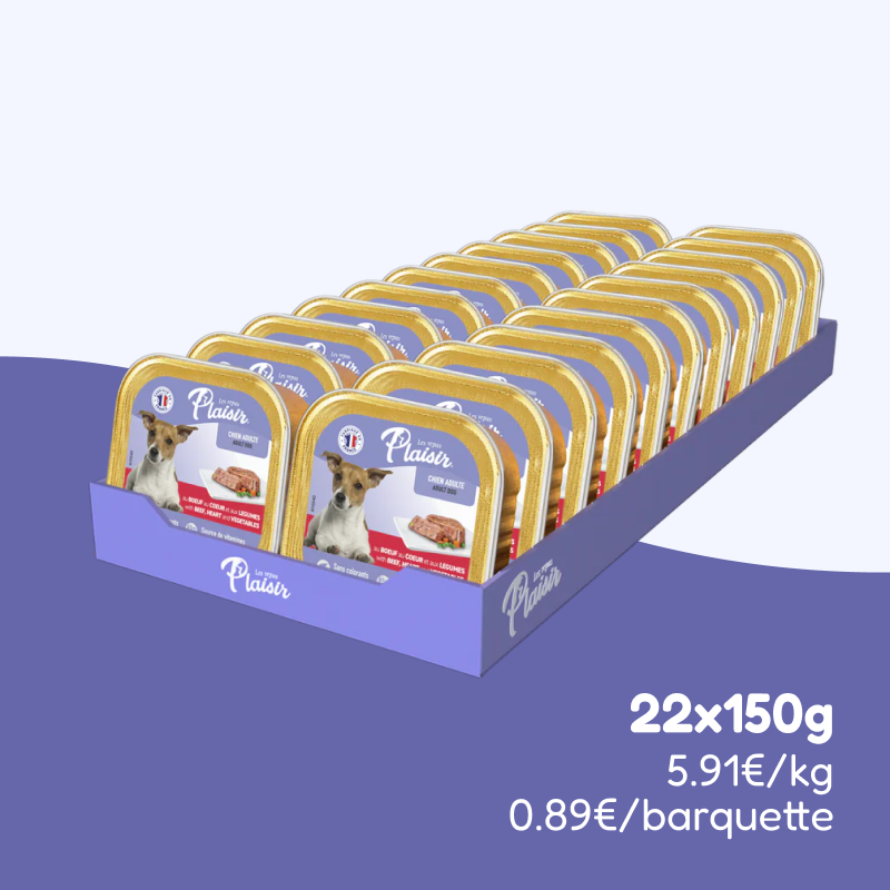 Pâtées au bœuf, cœur et aux légumes (chien adulte)