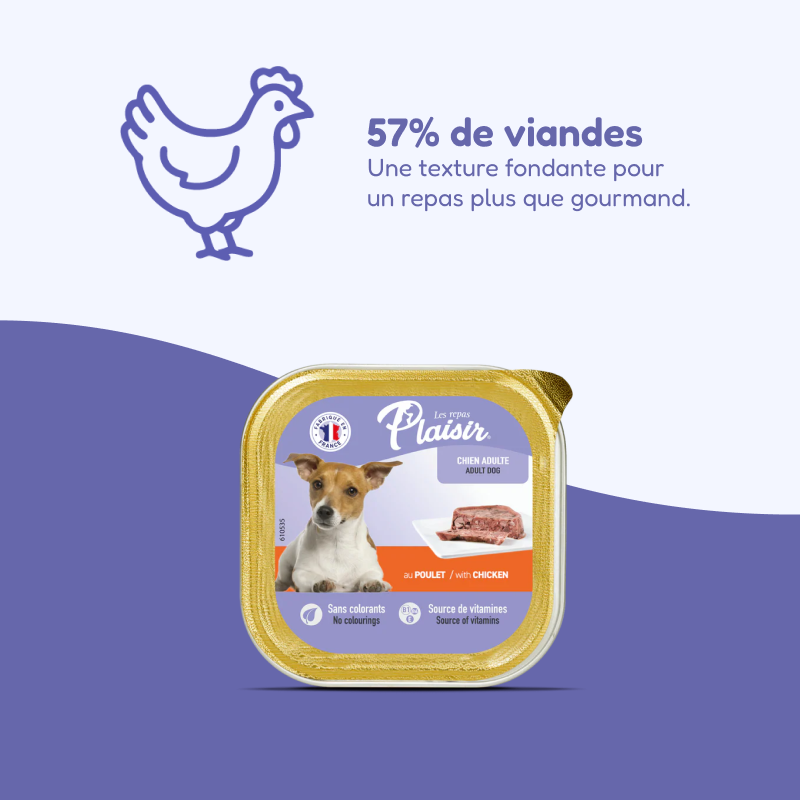 Pâtées au poulet (chien adulte)