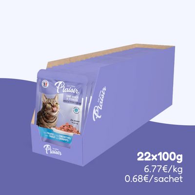 Émincés à la truite et aux crevettes (chat stérilisé)