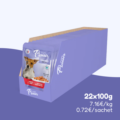 Émincés au bœuf et aux légumes (chien adulte)