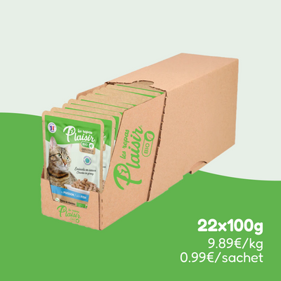 Émincés bio au poisson (chat adulte et stérilisé)