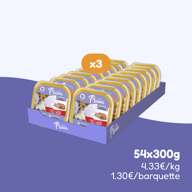 Pâtées au bœuf et aux légumes (chien adulte)