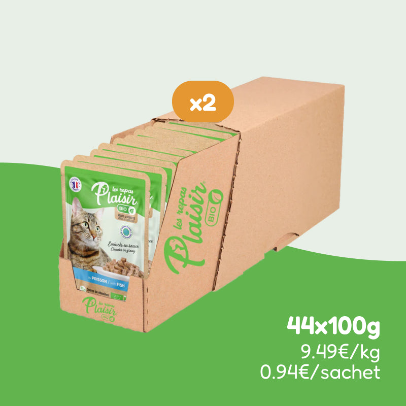 Émincés bio au poisson (chat adulte et stérilisé)