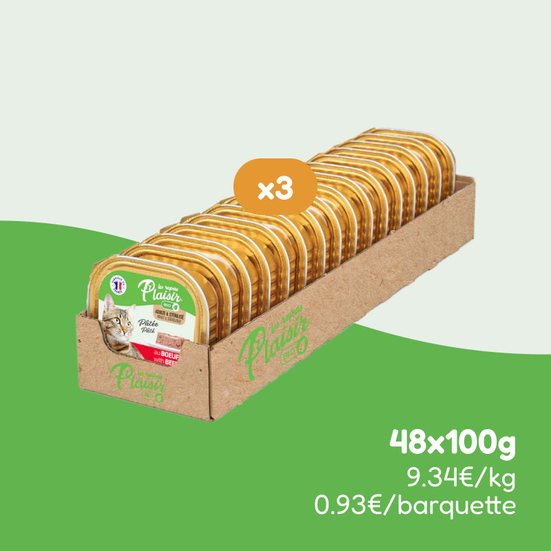 Pâtées bio au bœuf (chat adulte et stérilisé)