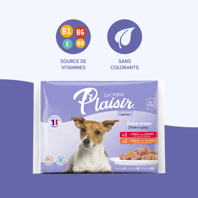 Pack découverte - émincés bœuf et poulet (chien adulte)