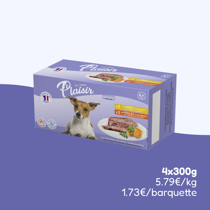 Pack découverte - pâtées dinde et poulet (chien adulte)