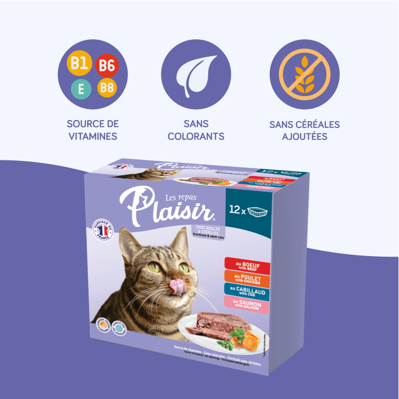 Pack de pâtées multisaveurs (chat stérilisé)