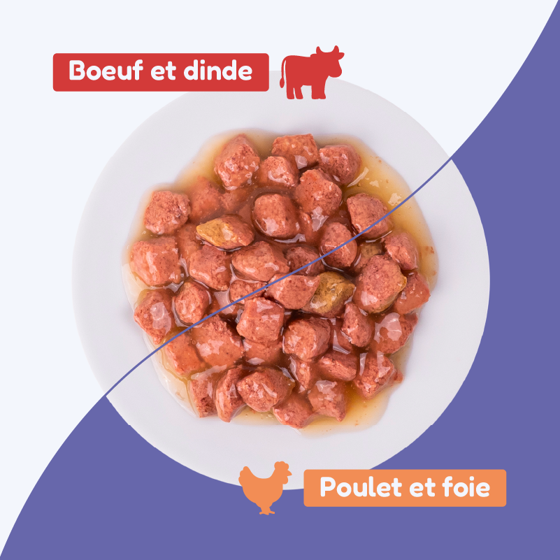 Pack découverte - émincés poulet et bœuf (chat stérilisé)