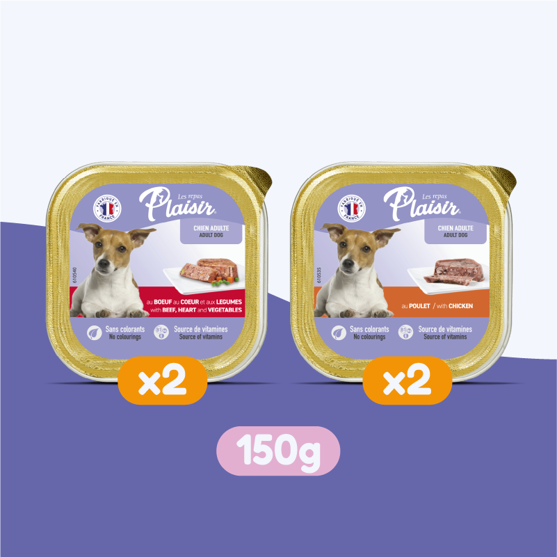 Pack découverte - pâtées bœuf et poulet (chien adulte)