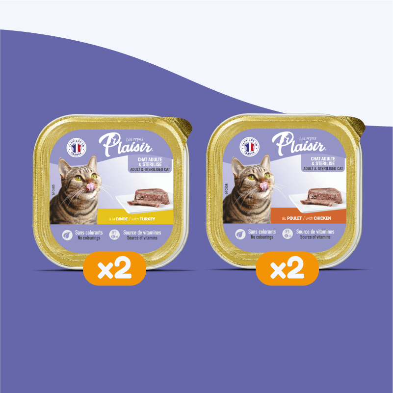 Pack découverte - pâtées à la dinde et au poulet (chat stérilisé)