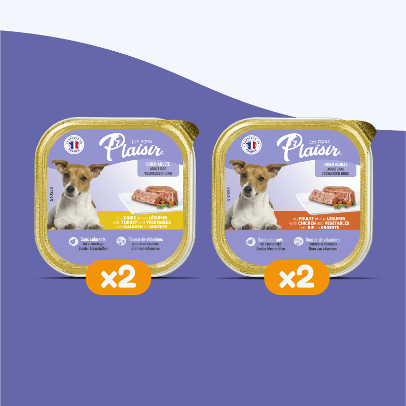 Pack découverte - pâtées dinde et poulet (chien adulte)