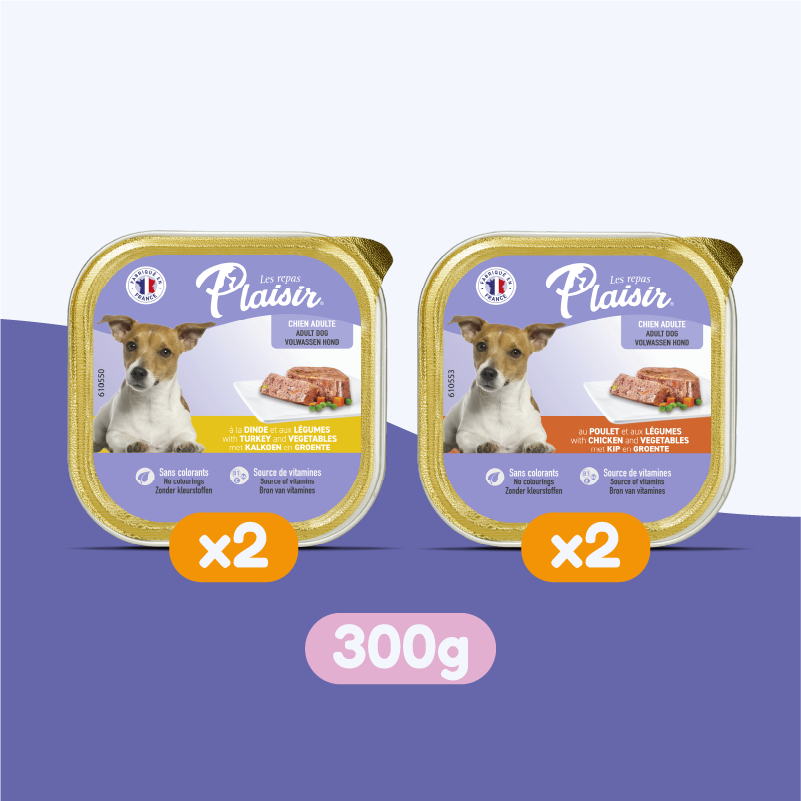 Pack découverte - pâtées dinde et poulet (chien adulte)