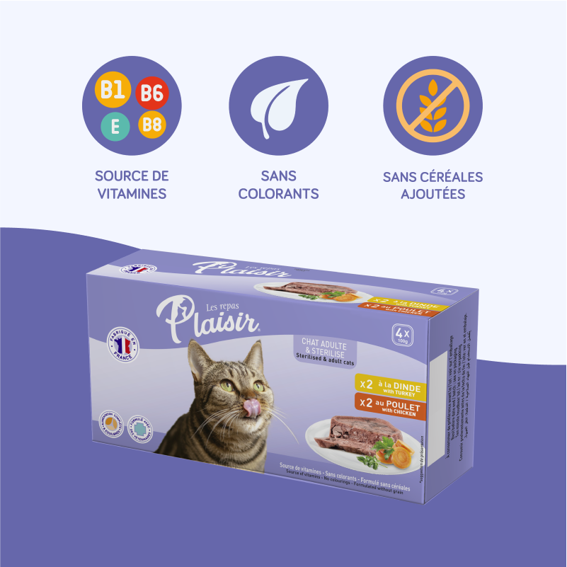 Pack découverte - pâtées à la dinde et au poulet (chat stérilisé)