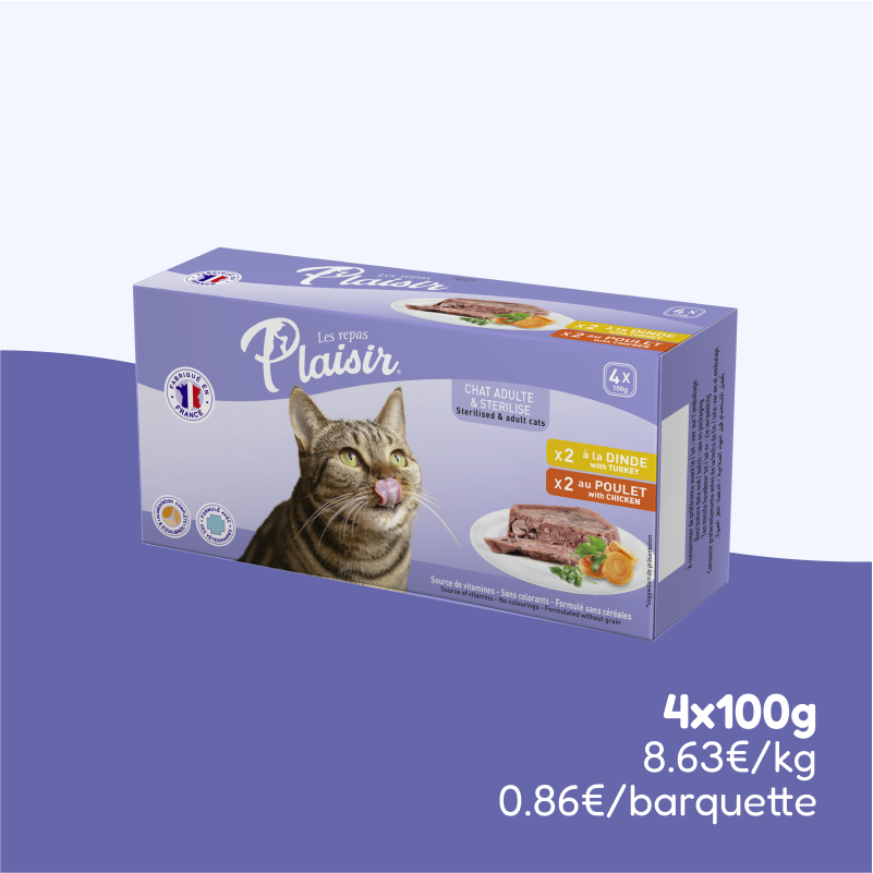 Pack découverte - pâtées à la dinde et au poulet (chat stérilisé)