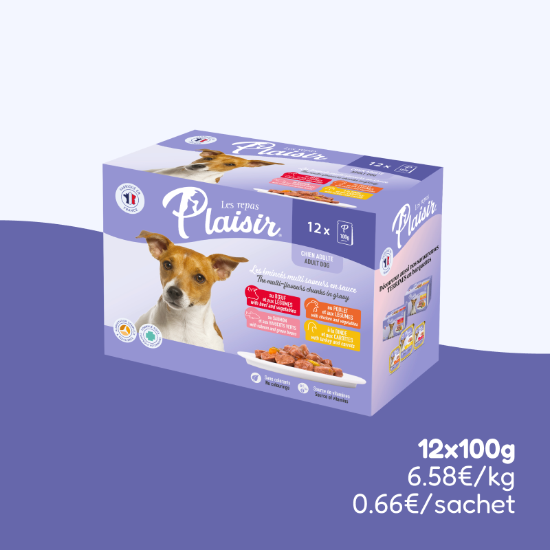 Pack d'émincés multisaveurs (chien adulte)