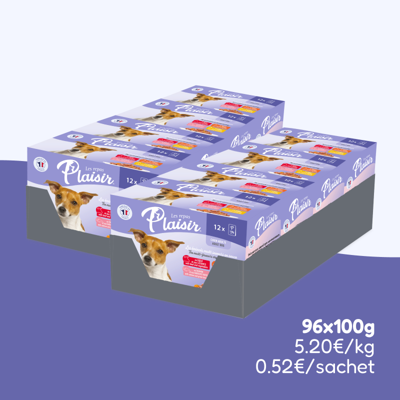 Pack d'émincés multisaveurs (chien adulte)