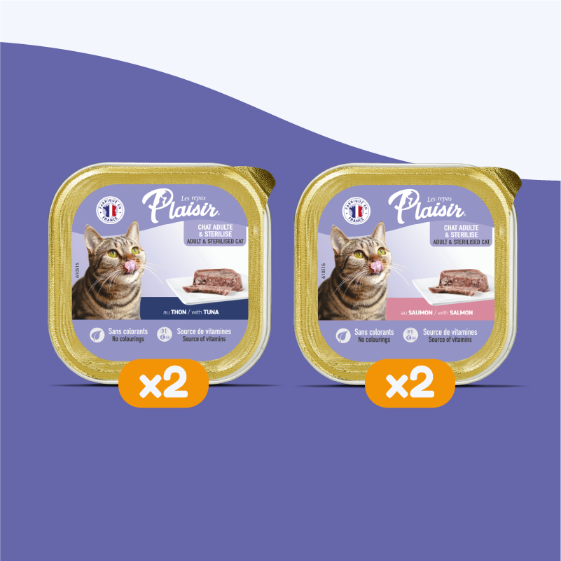 Pack découverte - pâtées au thon et au saumon (chat stérilisé)