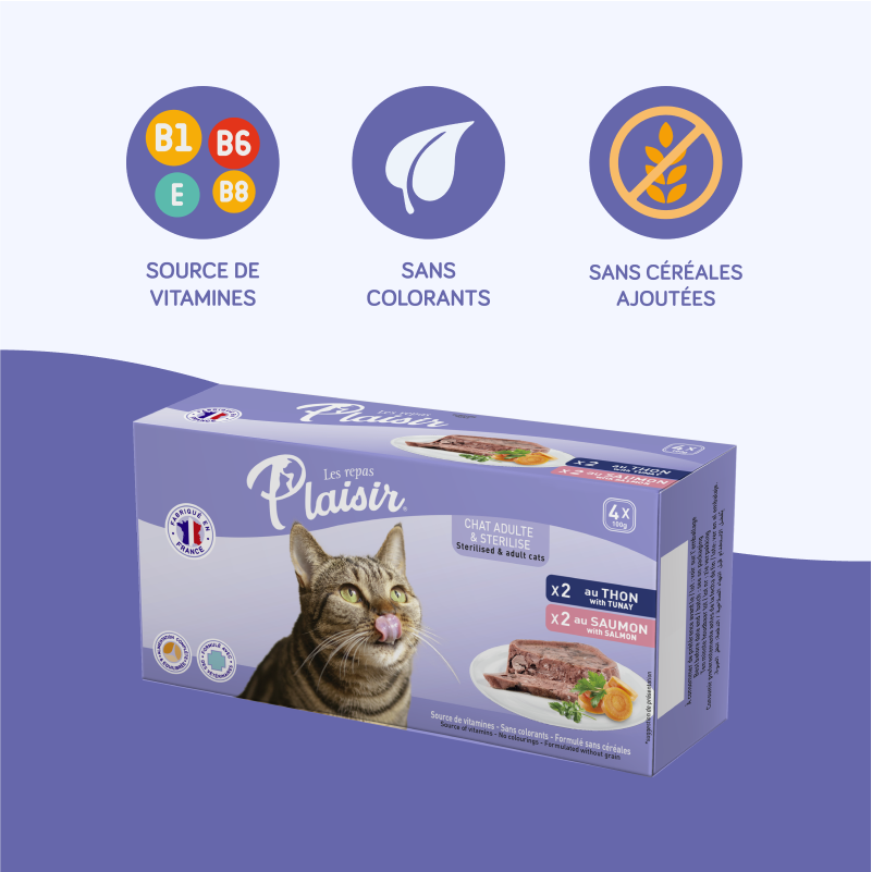Pack découverte - pâtées au thon et au saumon (chat stérilisé)